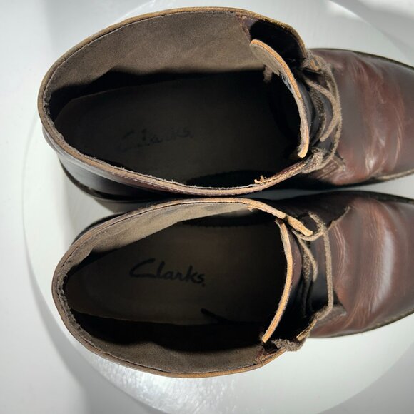 Clarks Mens Size 9 M Chukka Leather Boots Brown Desert Ankle Shoes Western Walk - Picture 8 of 11